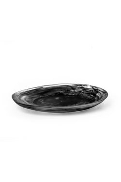 Medium Shell Platter - Black Swirl