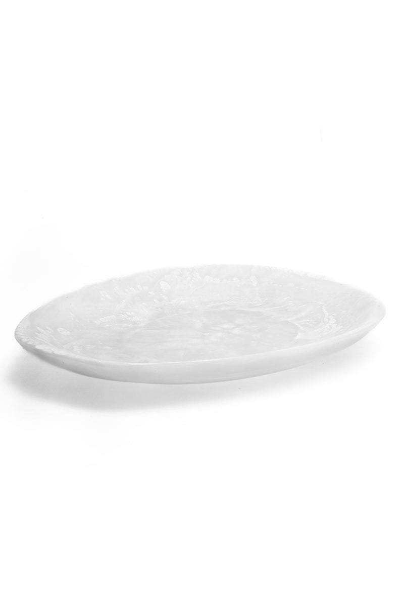 Medium Shell Platter - White Swirl