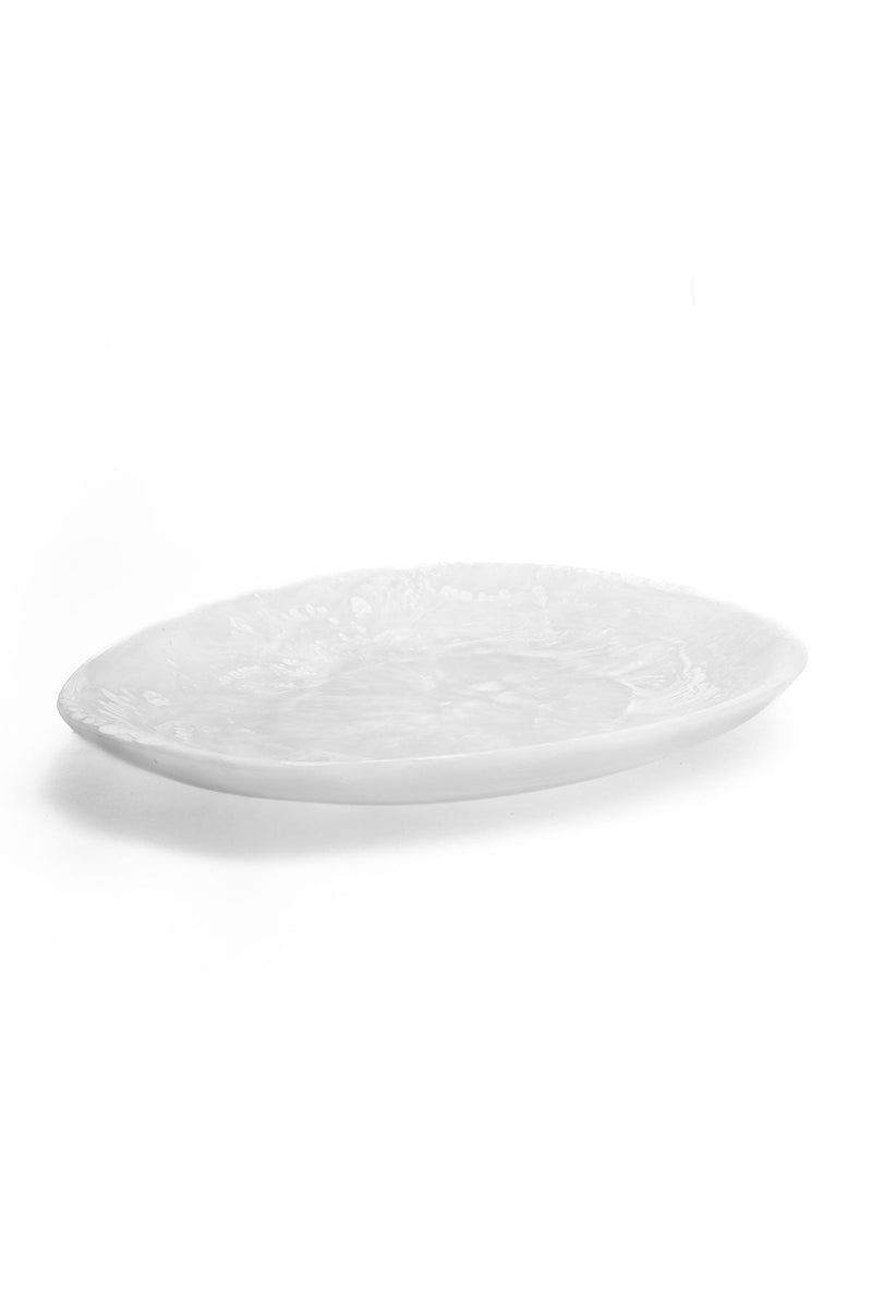 Medium Shell Platter - White Swirl