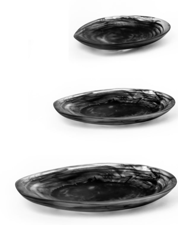 Shell set Large, medium, small - Black swirl