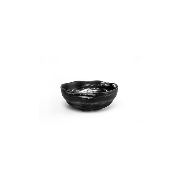 Small Wavy Bowl - Black Swirl