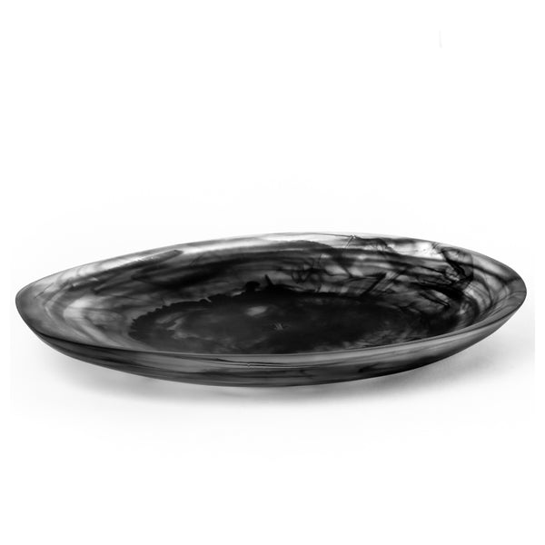 Large Shell Platter - Black Swirl
